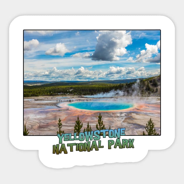 Wyoming State Outline (Yellowstone National Park) Sticker by gorff